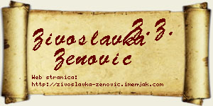 Živoslavka Zenović vizit kartica